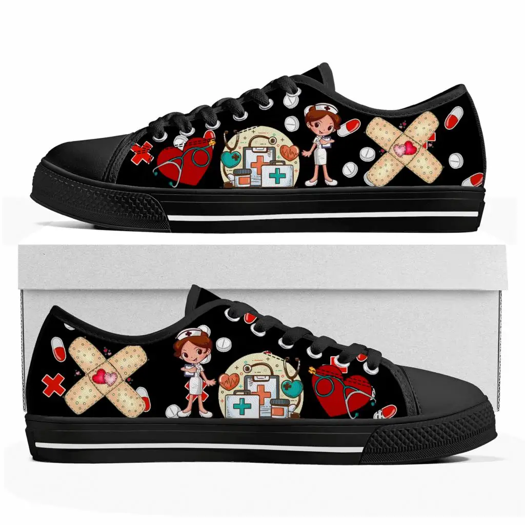 Women'S Shoes Nursing - Zapatillas bajas de lona con dibujos