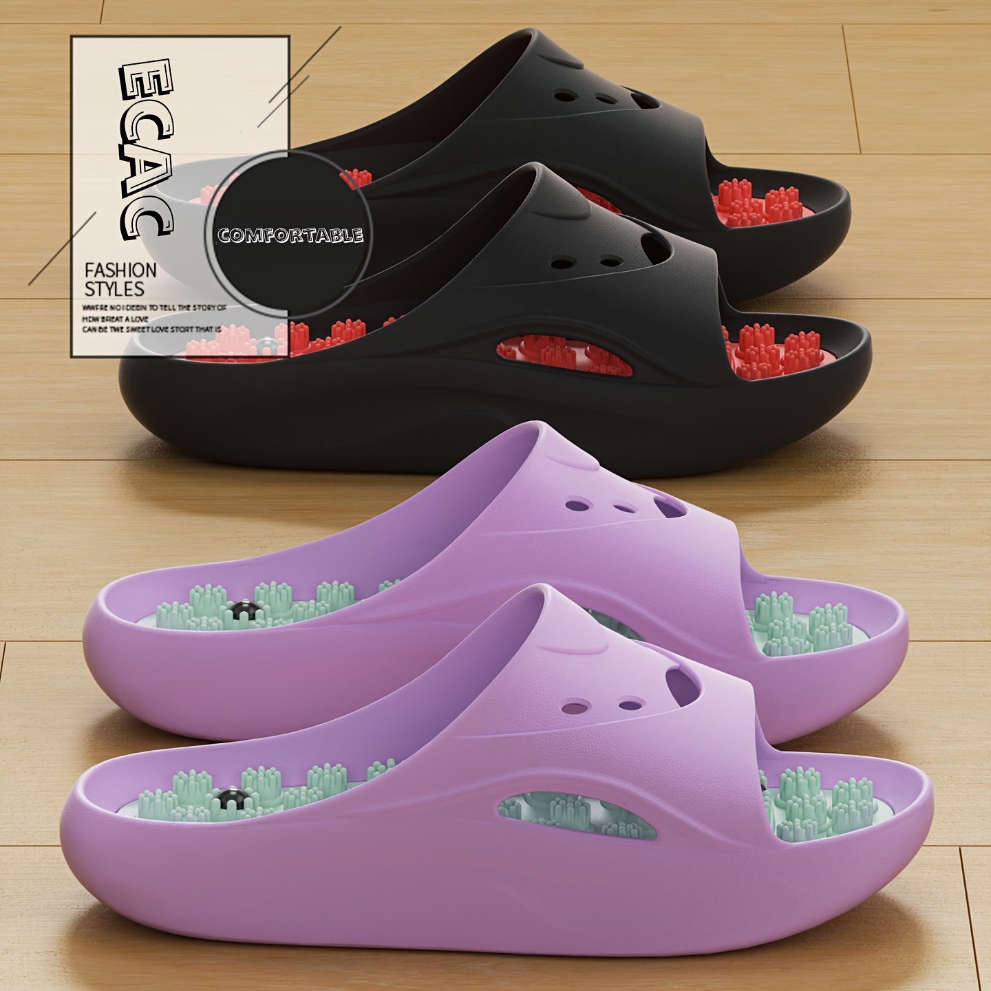 Women'S Shoes To Men'S Size - Pantuflas de Masaje EVA para Hombre