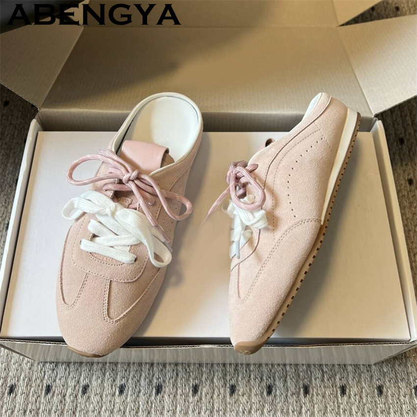 Women Shoes Sneakers - Zapatillas planas informales con cordones para