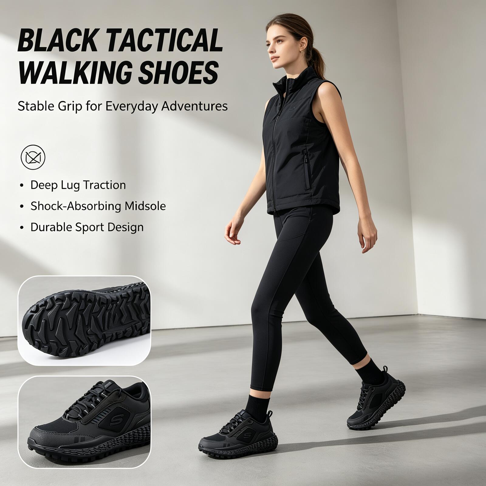 Women Shoes Hong Kong - Zapatillas Skechers Negras Todo Terreno para