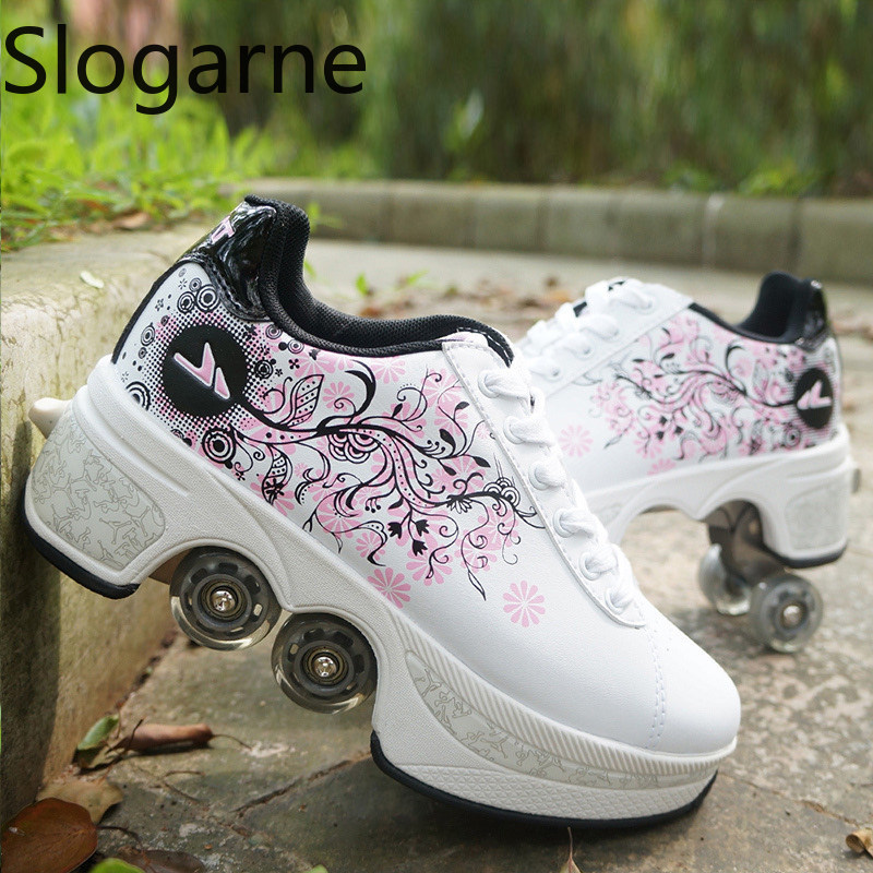 Women Shoes Sneakers - Zapatos de patines de 4 ruedas