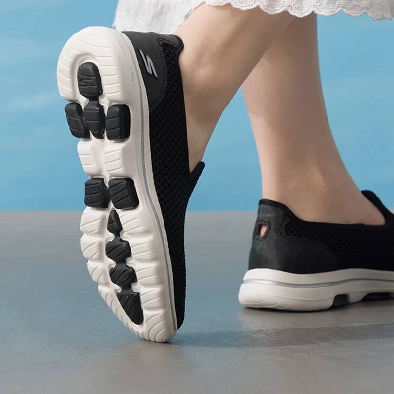 Women Shoes Hong Kong - Skechers 124163-Bkw Zapatillas Deportivas Sin Cordones