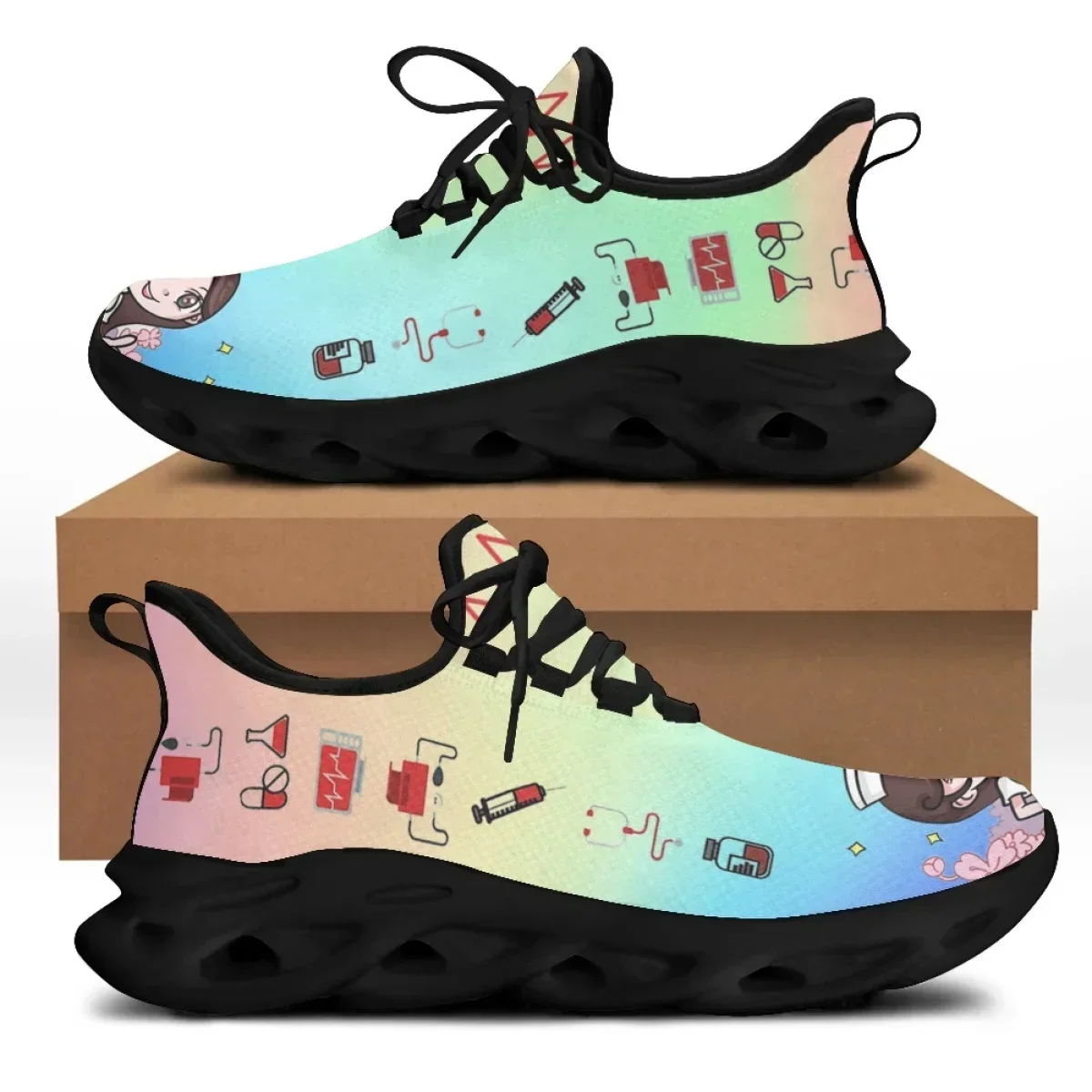 Women'S Shoes Nursing - Zapatos de enfermería con estampado médico