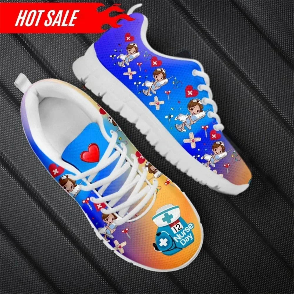 Women'S Shoes Nursing - Zapatos planos con estampado de dibujos