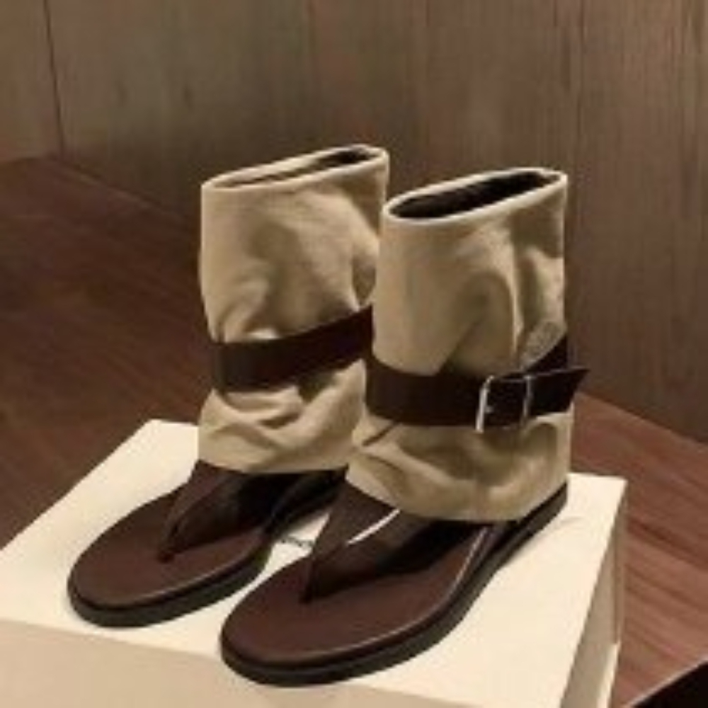 Block Heel Ankle Boots - Sandalias Vintage con Bloques de Color