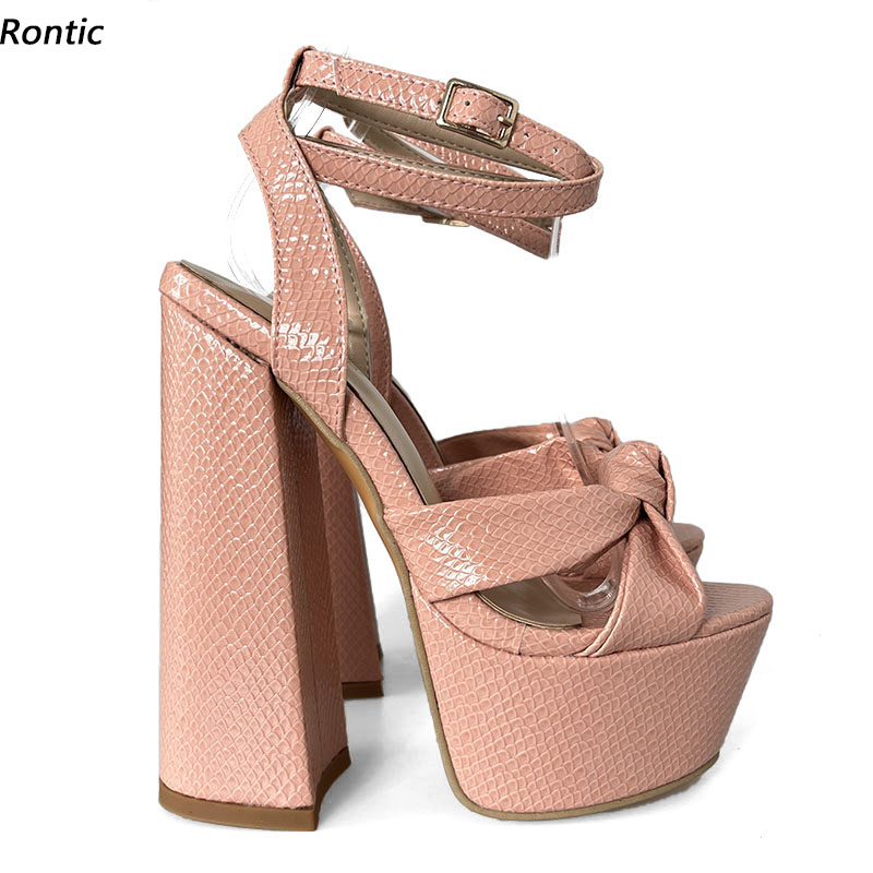 Rontic, sandalias de plataform - Block Heel Ankle Boots reseña y precio