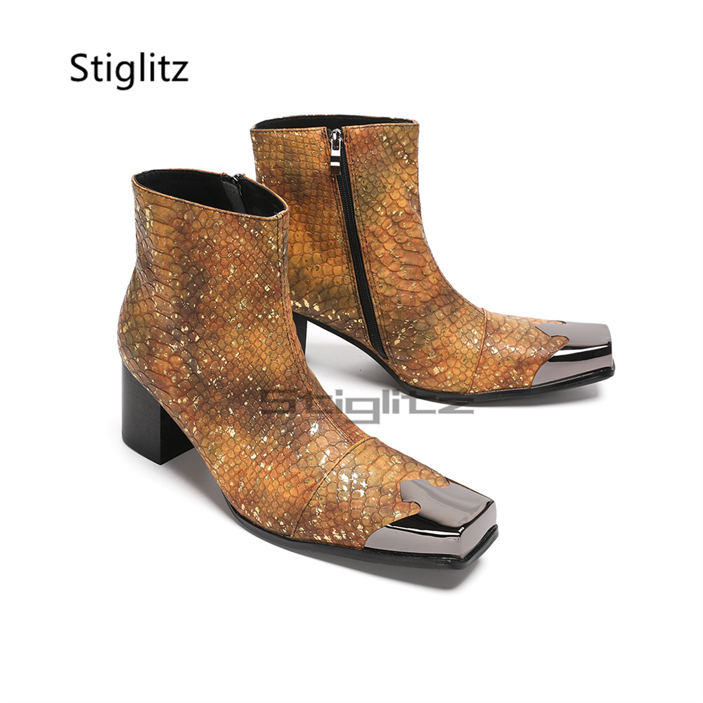 Botines de cuero genuino para  - Block Heel Ankle Boots reseña y precio