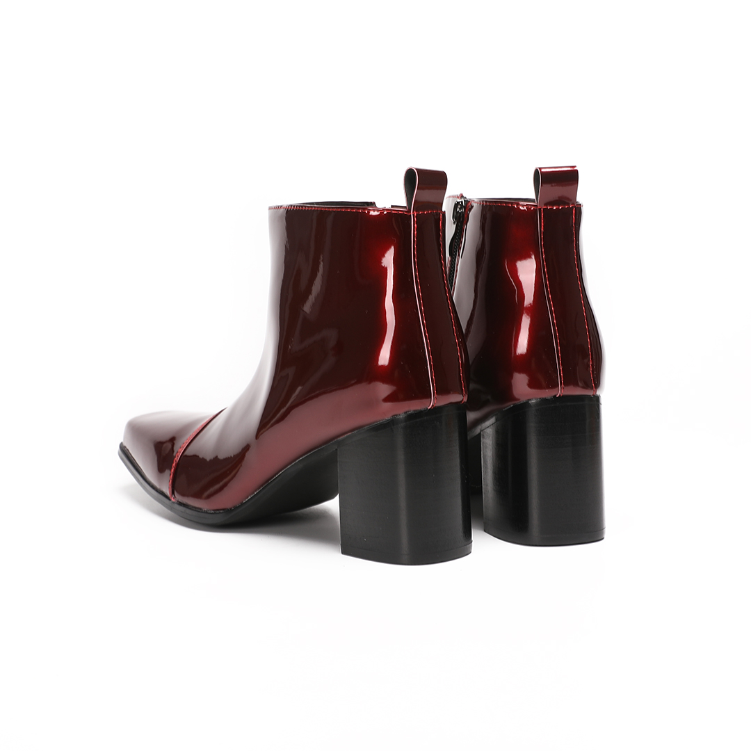 Botas de tacón alto de cuero g - Block Heel Ankle Boots reseña y precio